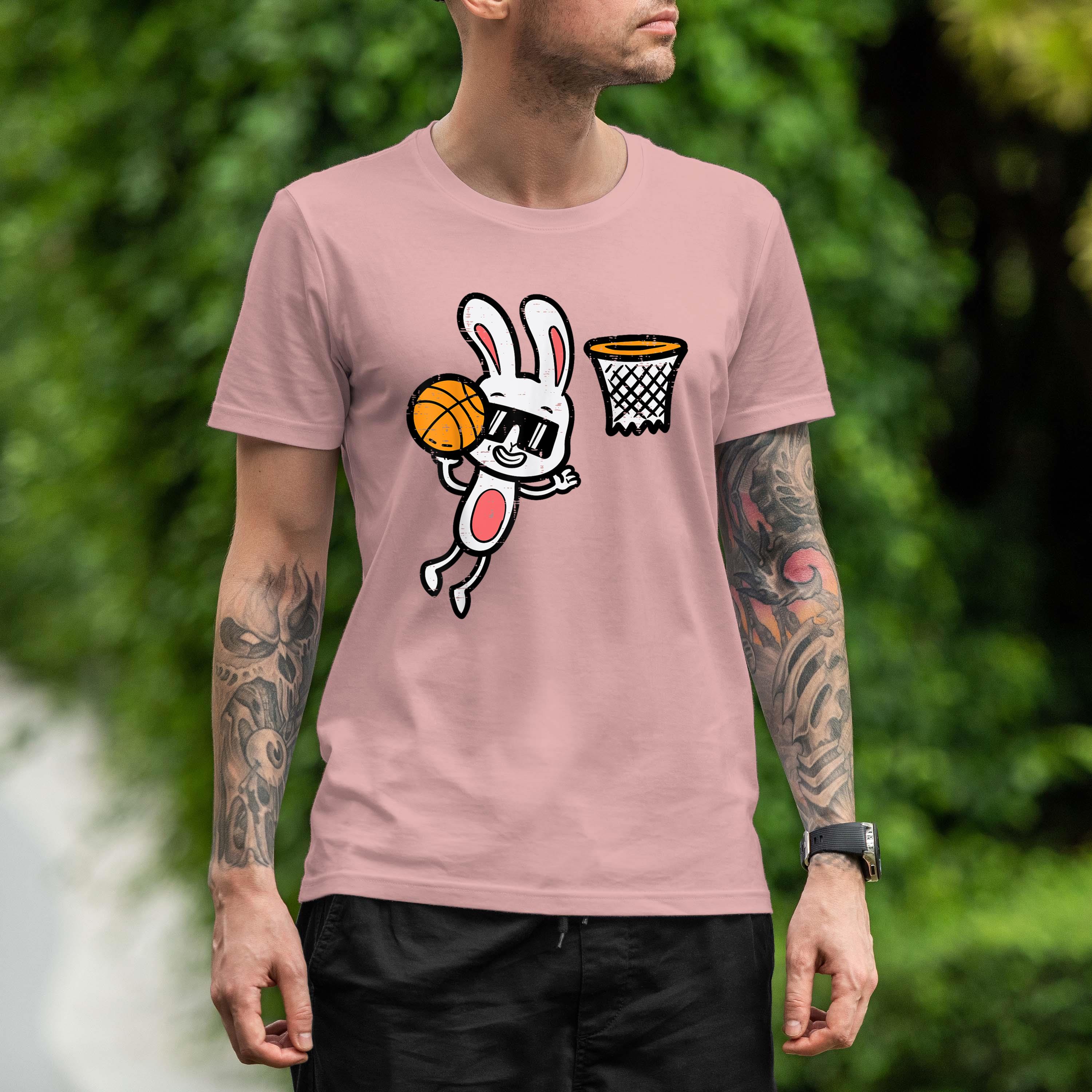 Easter Bunny Basketball Dunk Sports Boys Kids Youth Shirt 